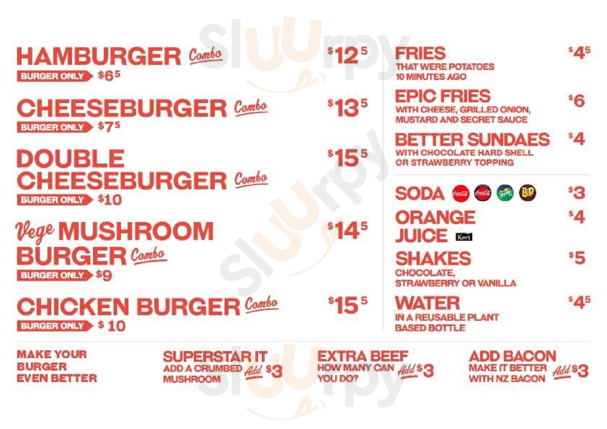Better Burger Auckland Menu - 1