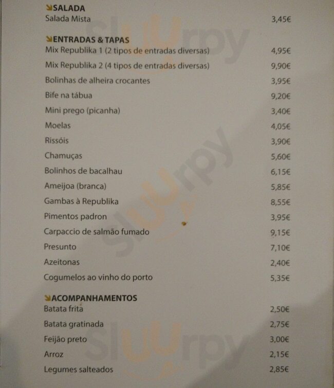 Republika Restaurante Vila do Conde Menu - 1