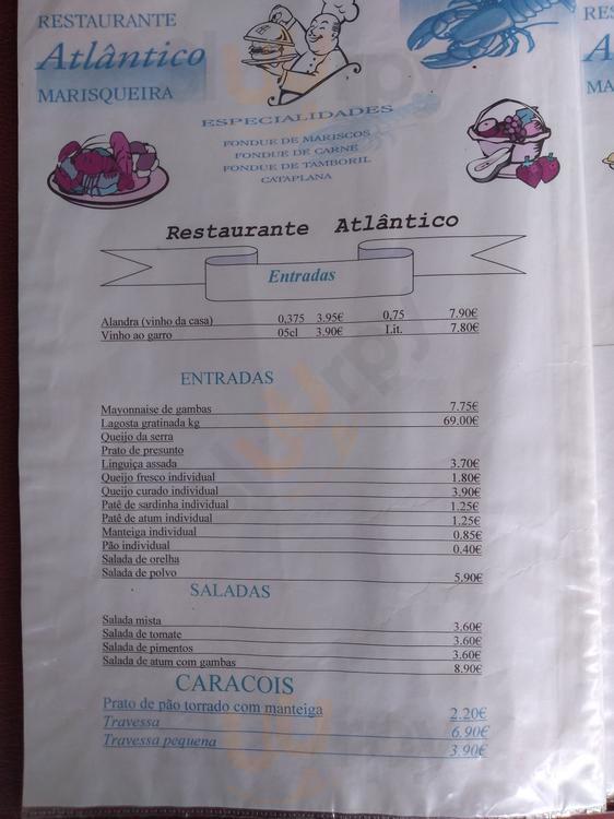 Restaurante Atlantico Marisqueira Costa da Caparica Menu - 1