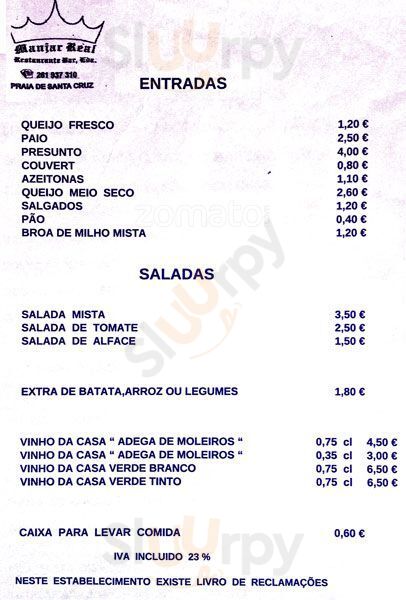 Manjar Real Restaurante E Bar Torres Vedras Menu - 1
