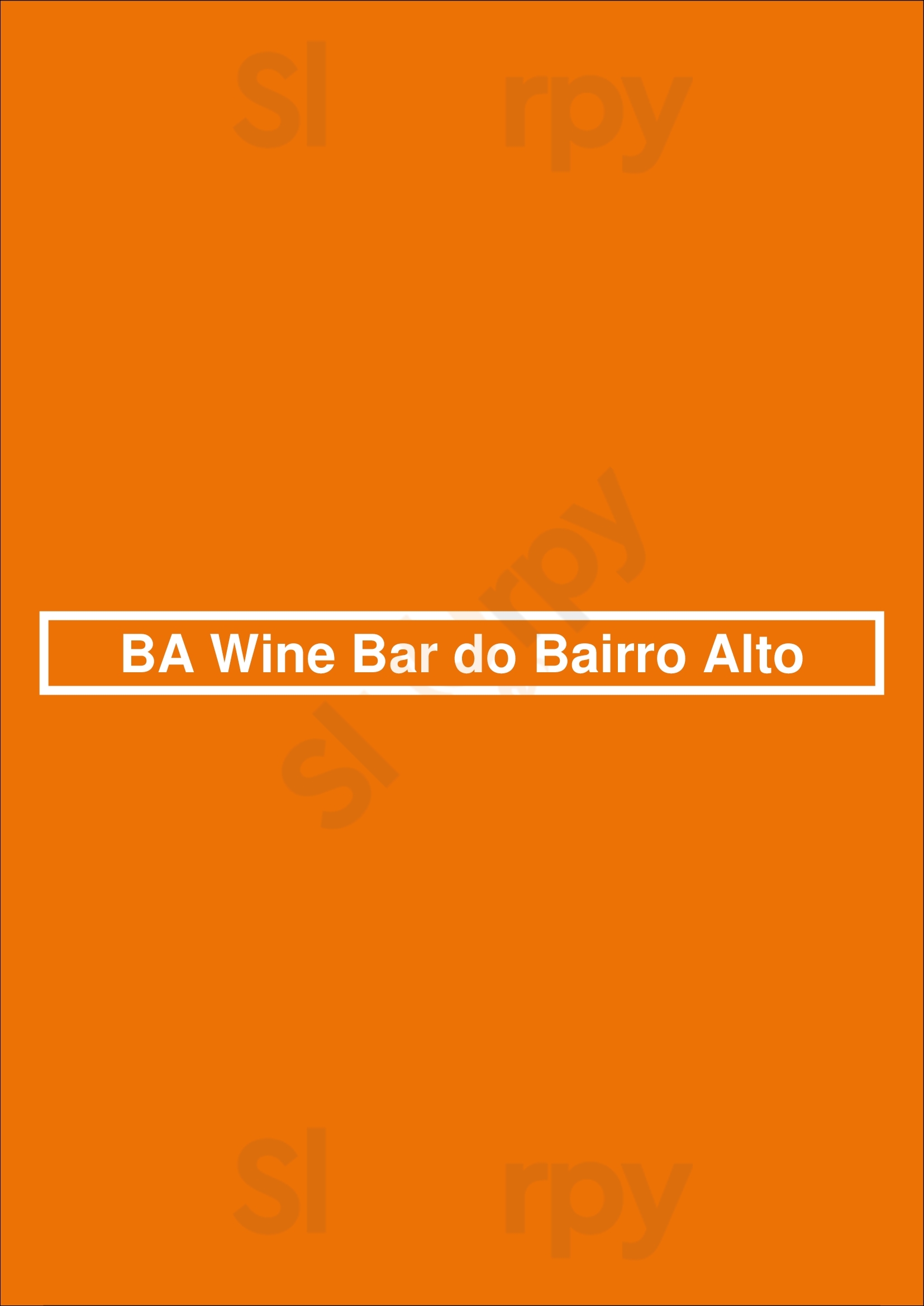 Ba Wine Bar Do Bairro Alto Lisboa Menu - 1