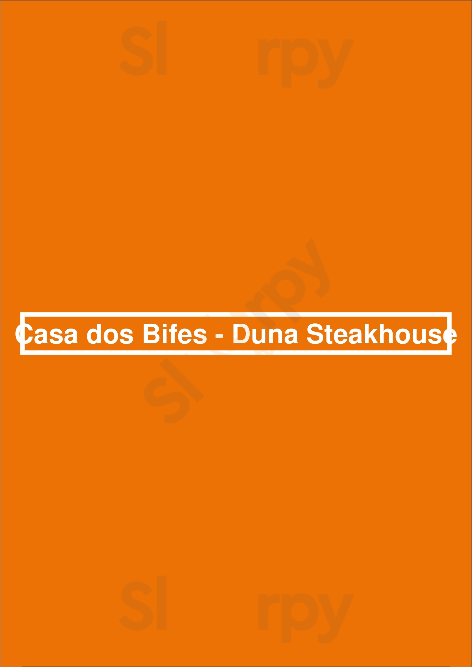 Casa Dos Bifes - Duna Steakhouse Vila Nova de Milfontes Menu - 1