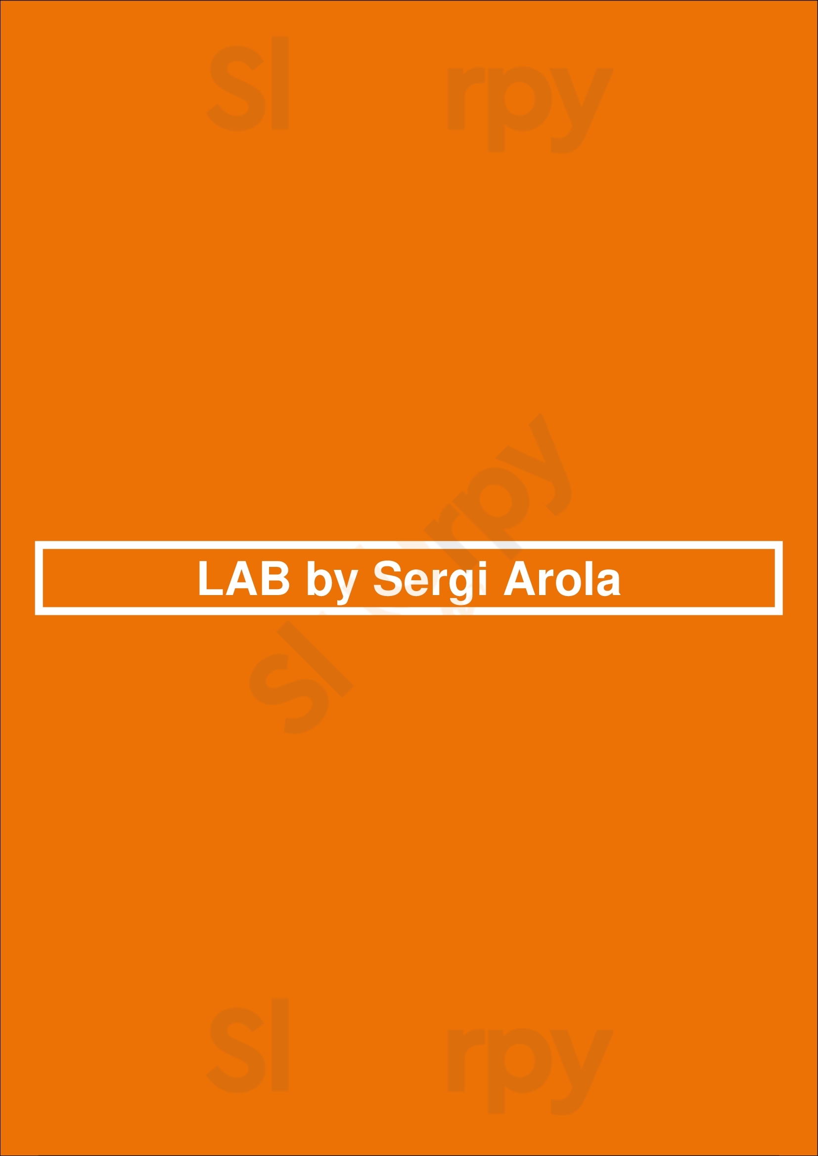 Lab By Sergi Arola Sintra Menu - 1
