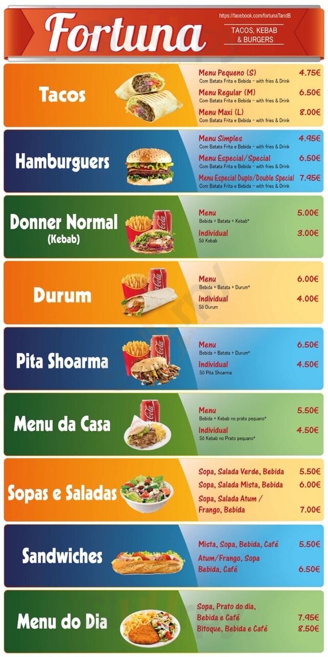 Fortuna Tacos & Burger Costa da Caparica Menu - 1