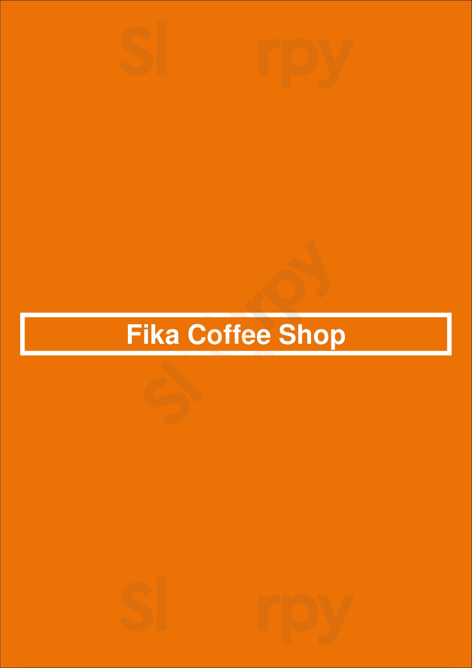 Fika Coffee Shop Parede Menu - 1