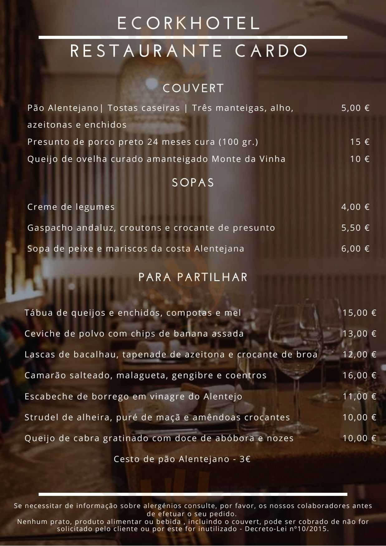 Restaurante Cardo Évora Menu - 1
