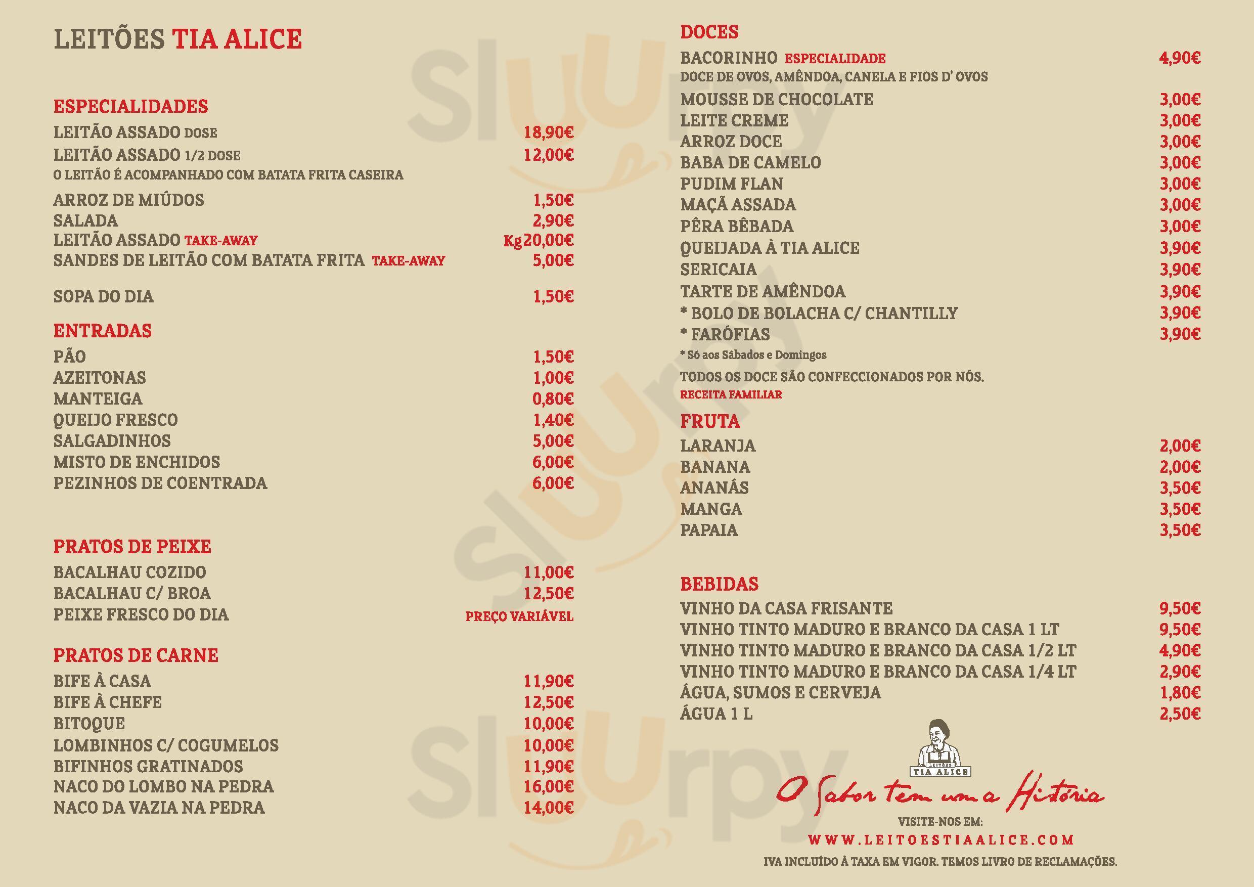 Restaurante Tia Alice Negrais Menu - 1