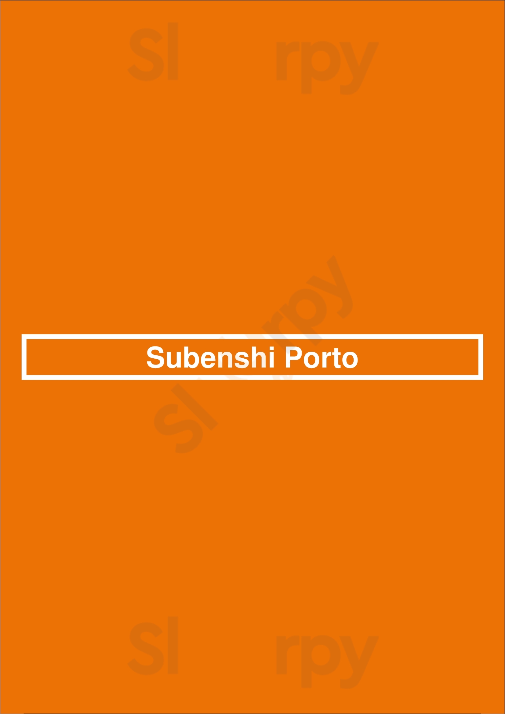 Subenshi Porto Porto Menu - 1