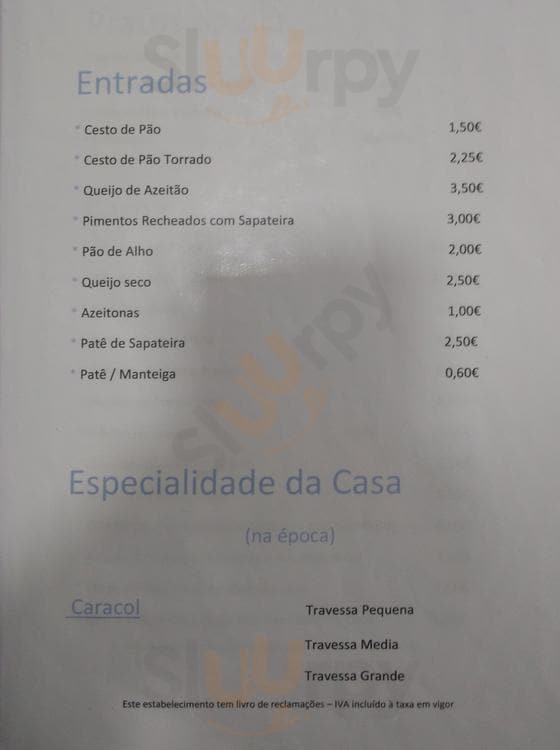 Pinga Amor Ii Marisqueira Petisqueira Setúbal Menu - 1