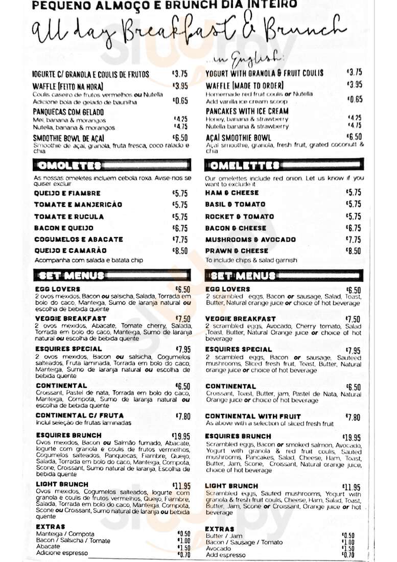 Esquires Coffee Porto Menu - 1