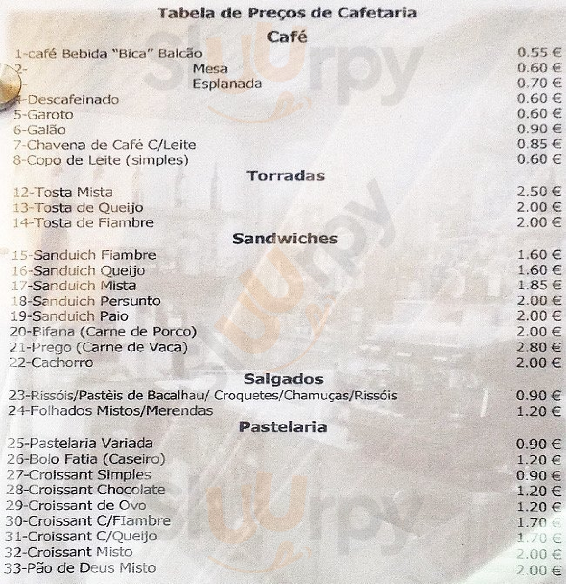 Restaurante Café Camping Costa da Caparica Menu - 1