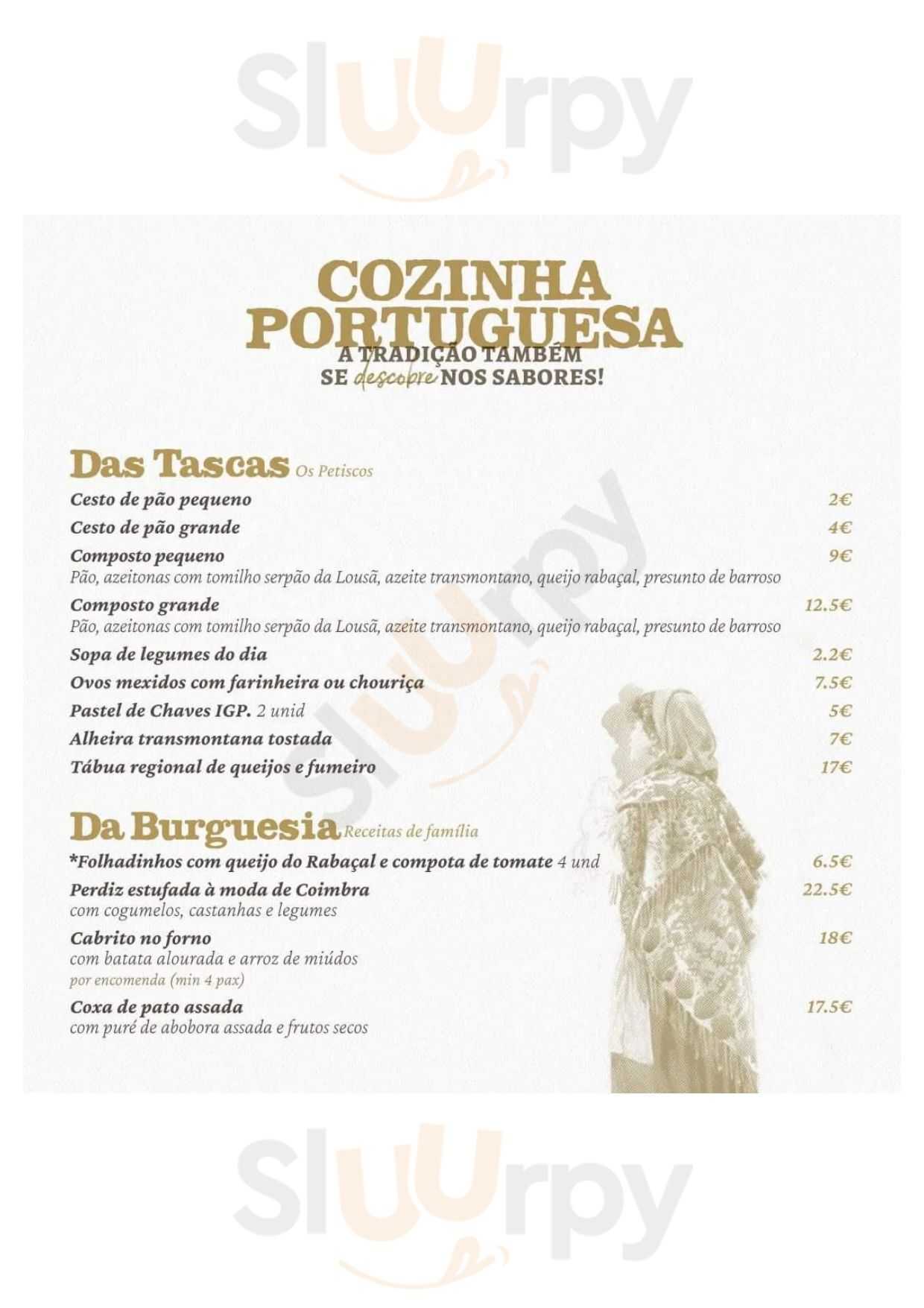 Cordel Maneirista Coimbra Menu - 1