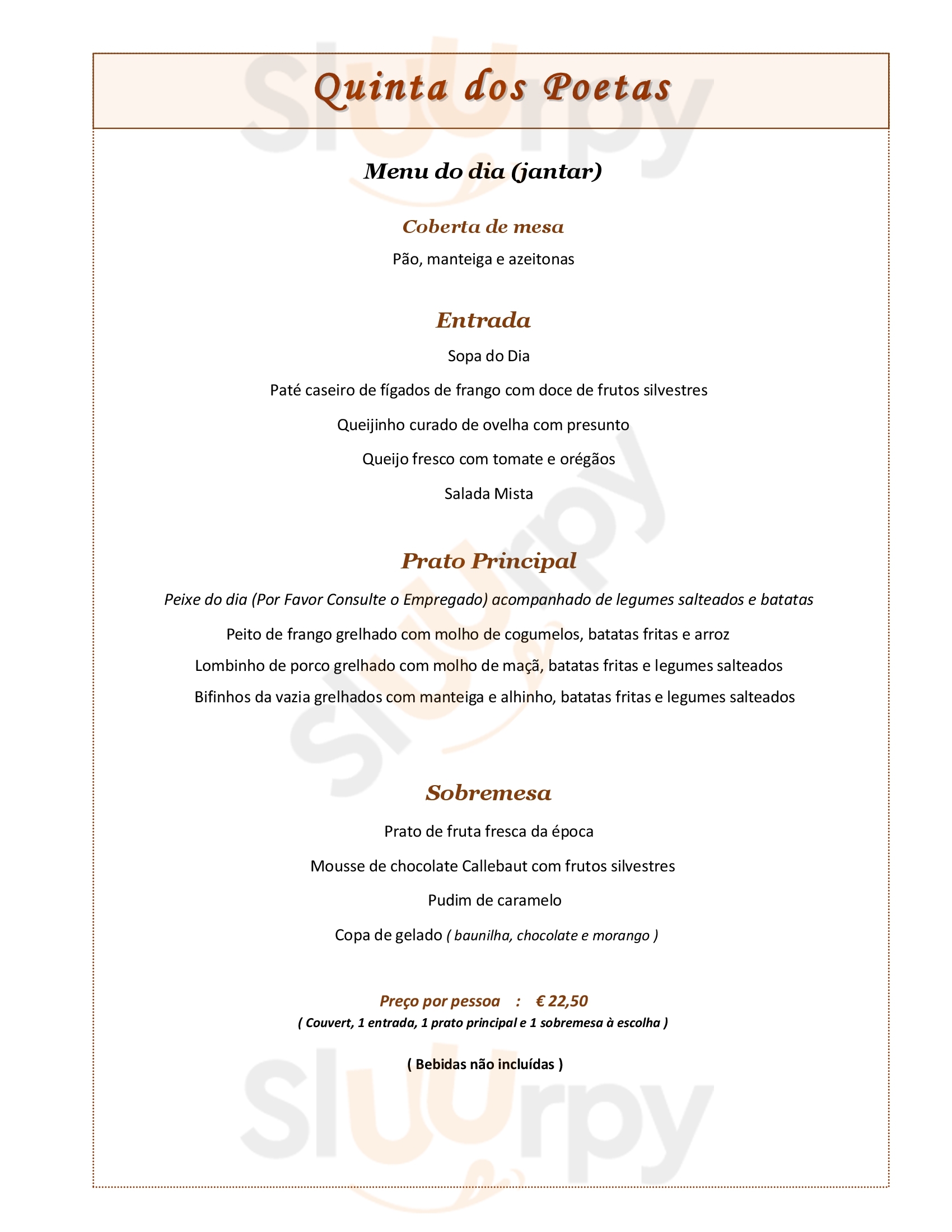 Quinta Dos Poetas Olhão Menu - 1