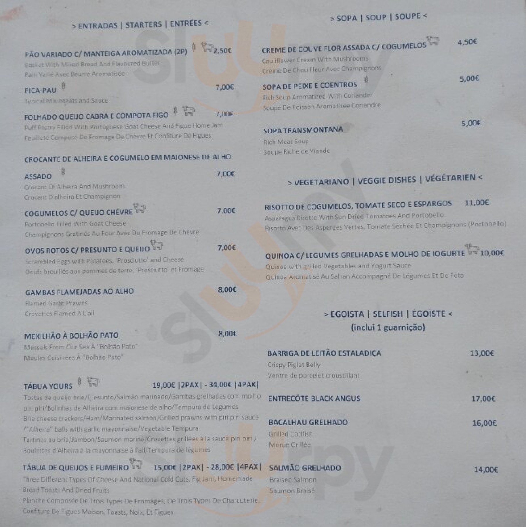 Alibi By Yoursporto Porto Menu - 1