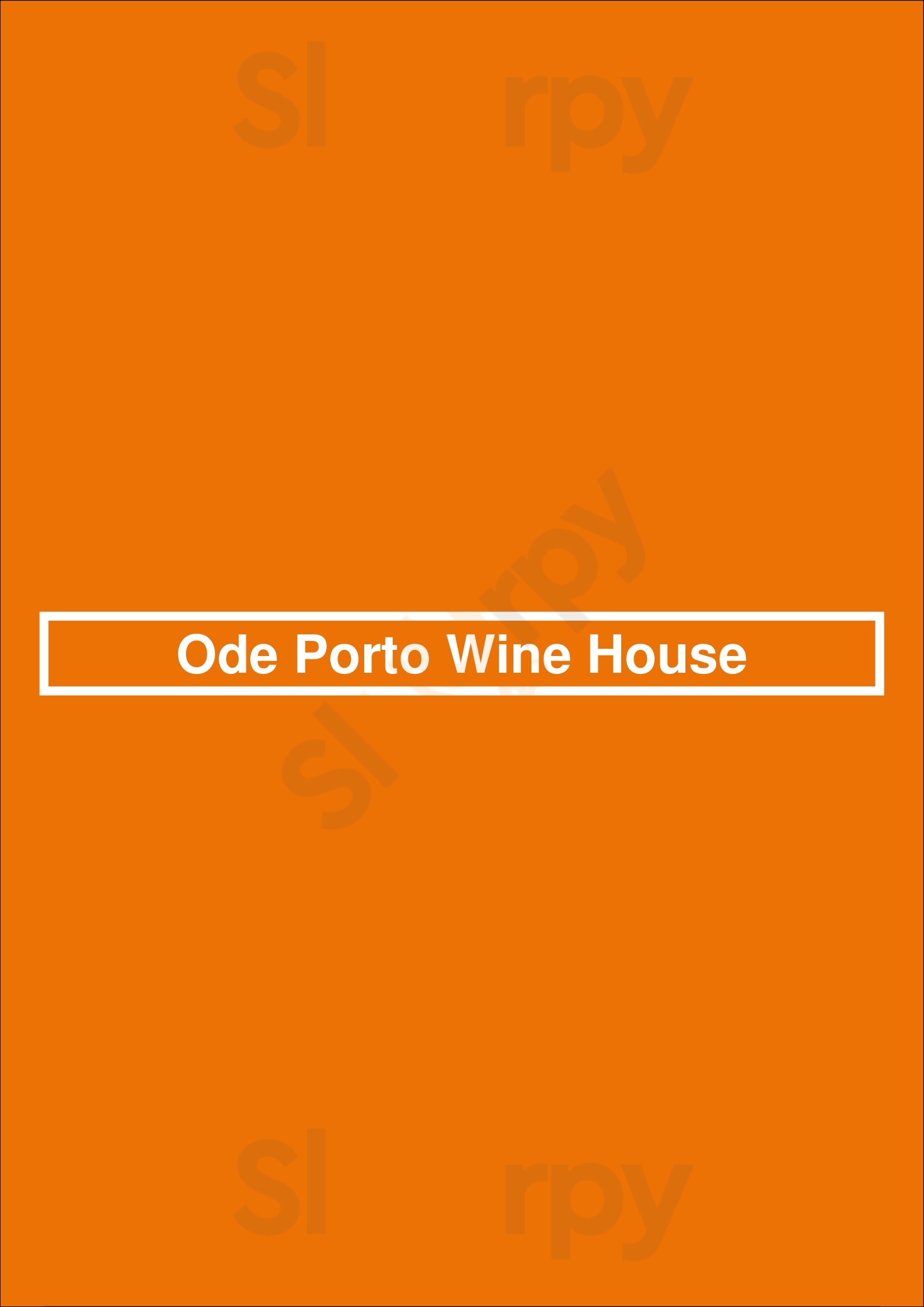 Ode Porto Wine House Porto Menu - 1