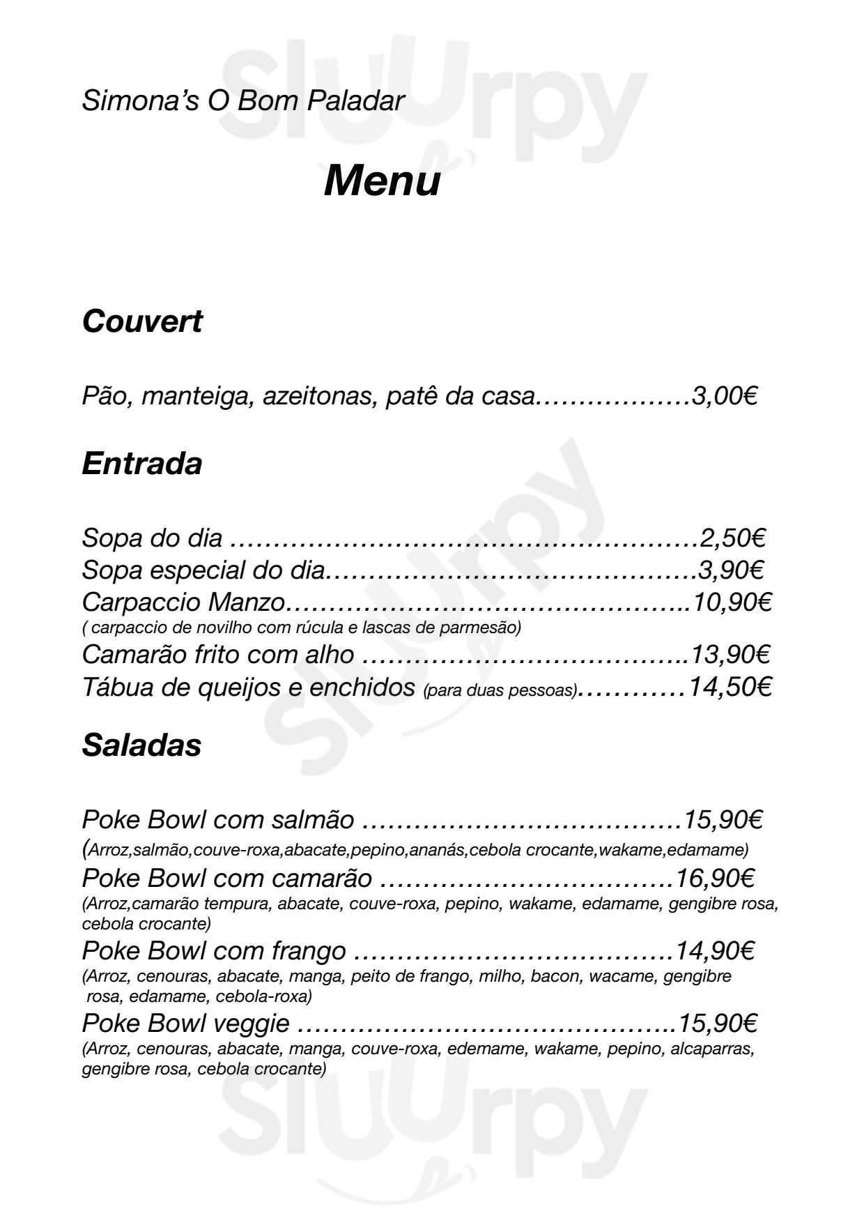 Restaurante O Bom Paladar Loulé Menu - 1