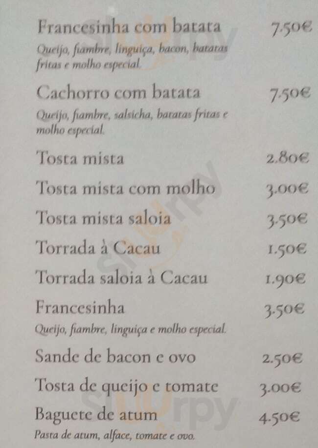 Cacau Café Bar Vila do Conde Menu - 1