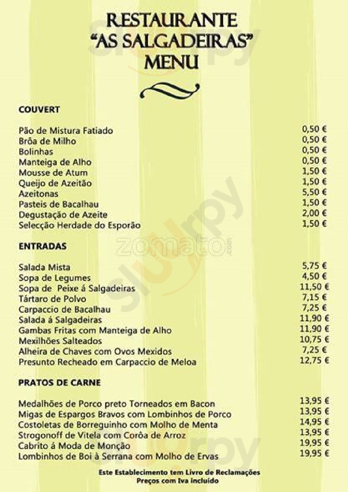 As Salgadeiras Restaurante Lisboa Menu - 1