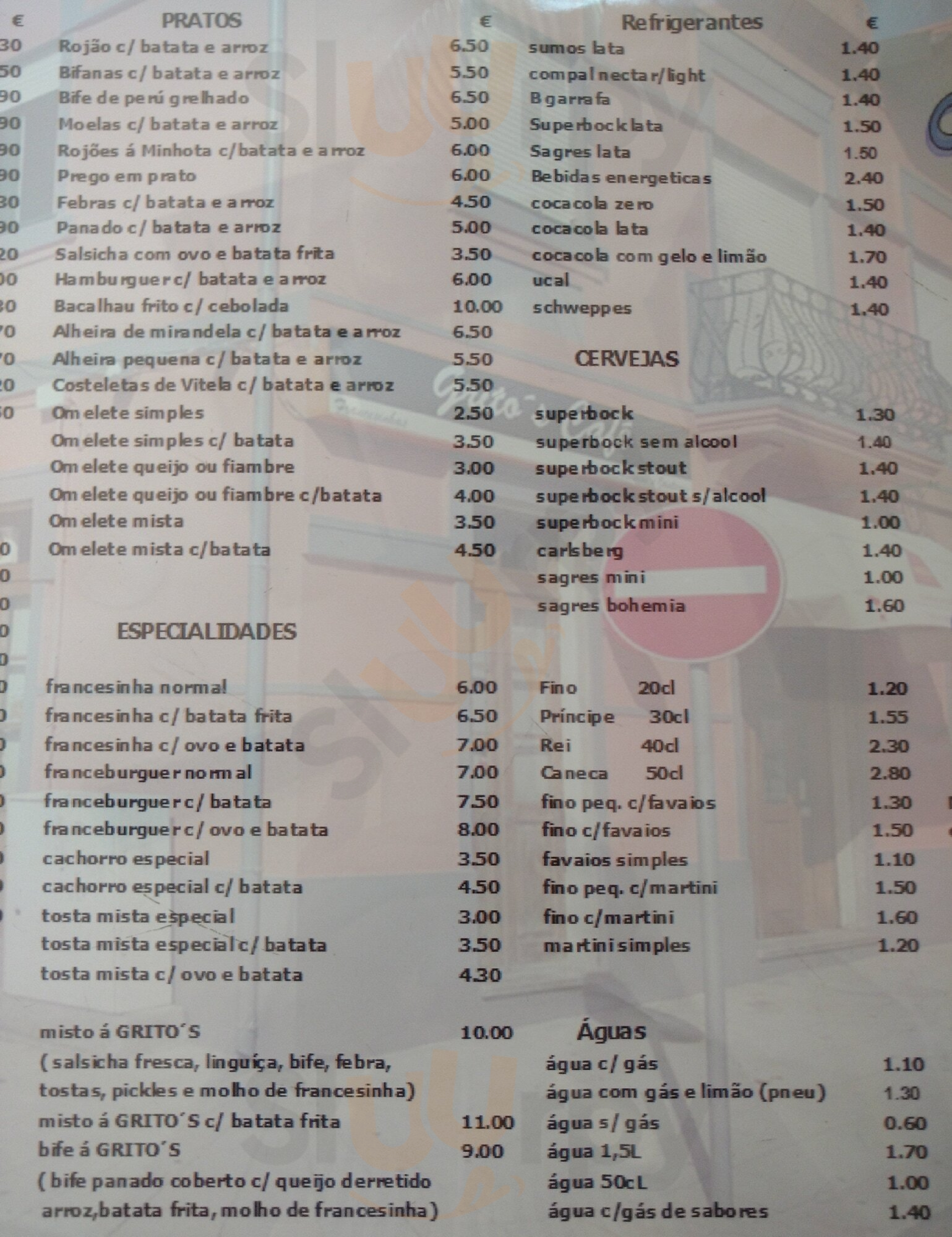 Grito's Cafe Matosinhos Menu - 1