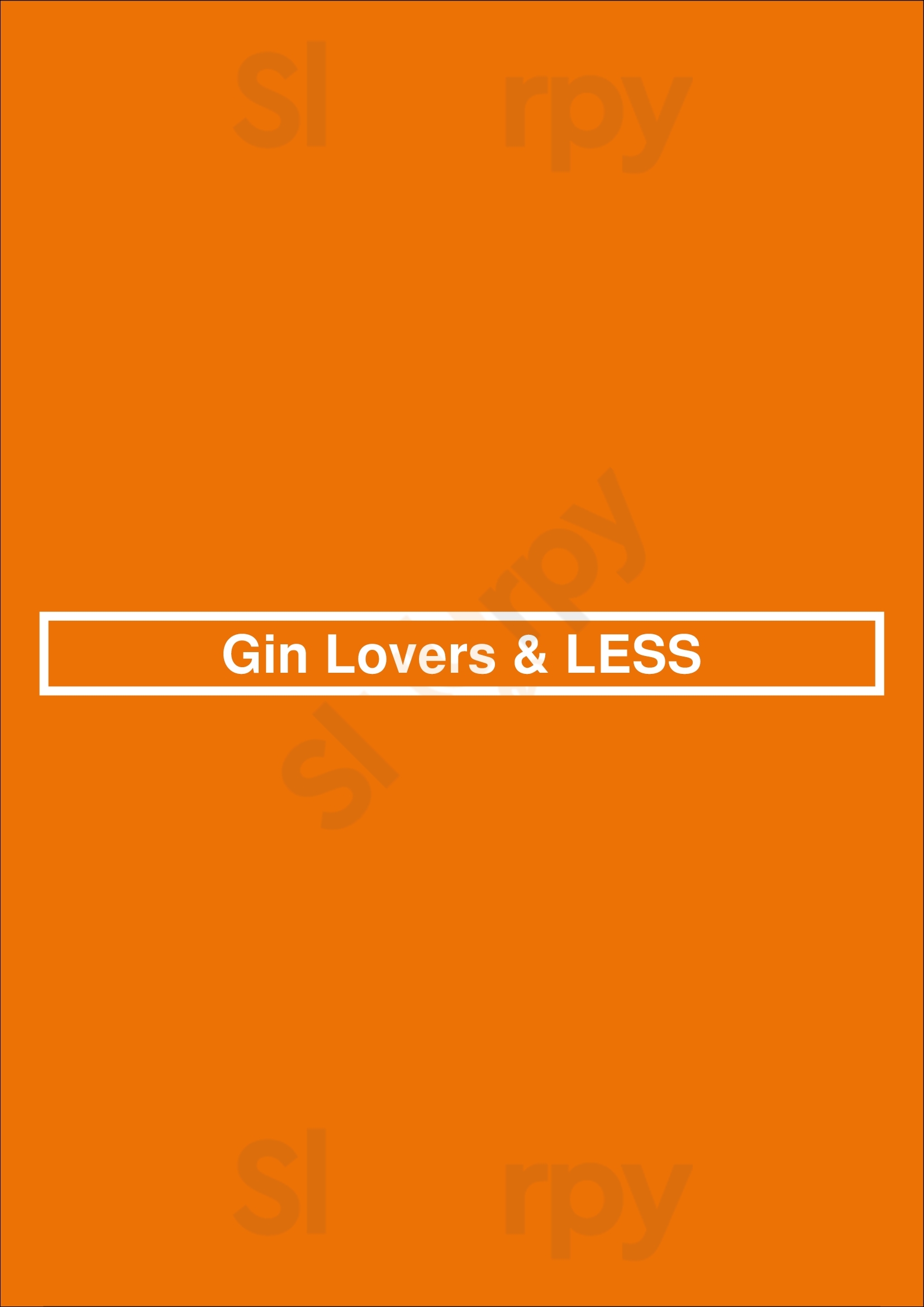 Gin Lovers Bar & Restaurant Lisboa Menu - 1
