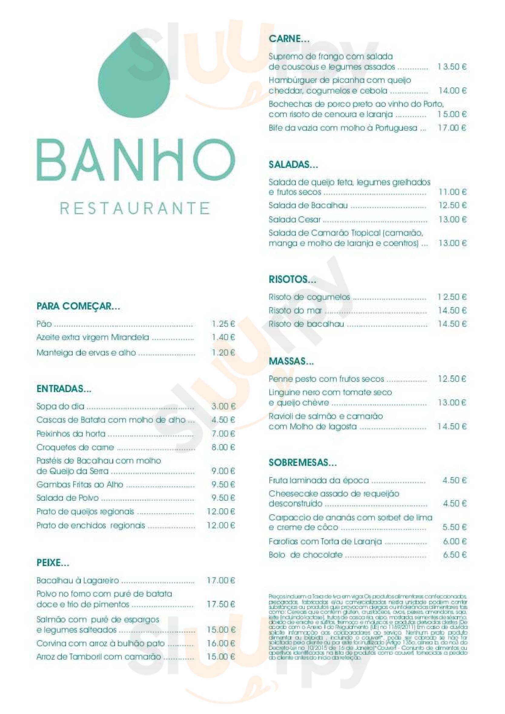 Restaurante Banho Lisboa Menu - 1