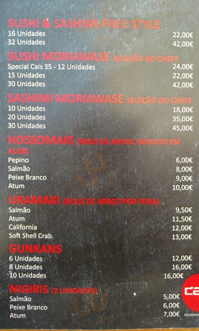 Cais 35 Sushi Porto Menu - 1