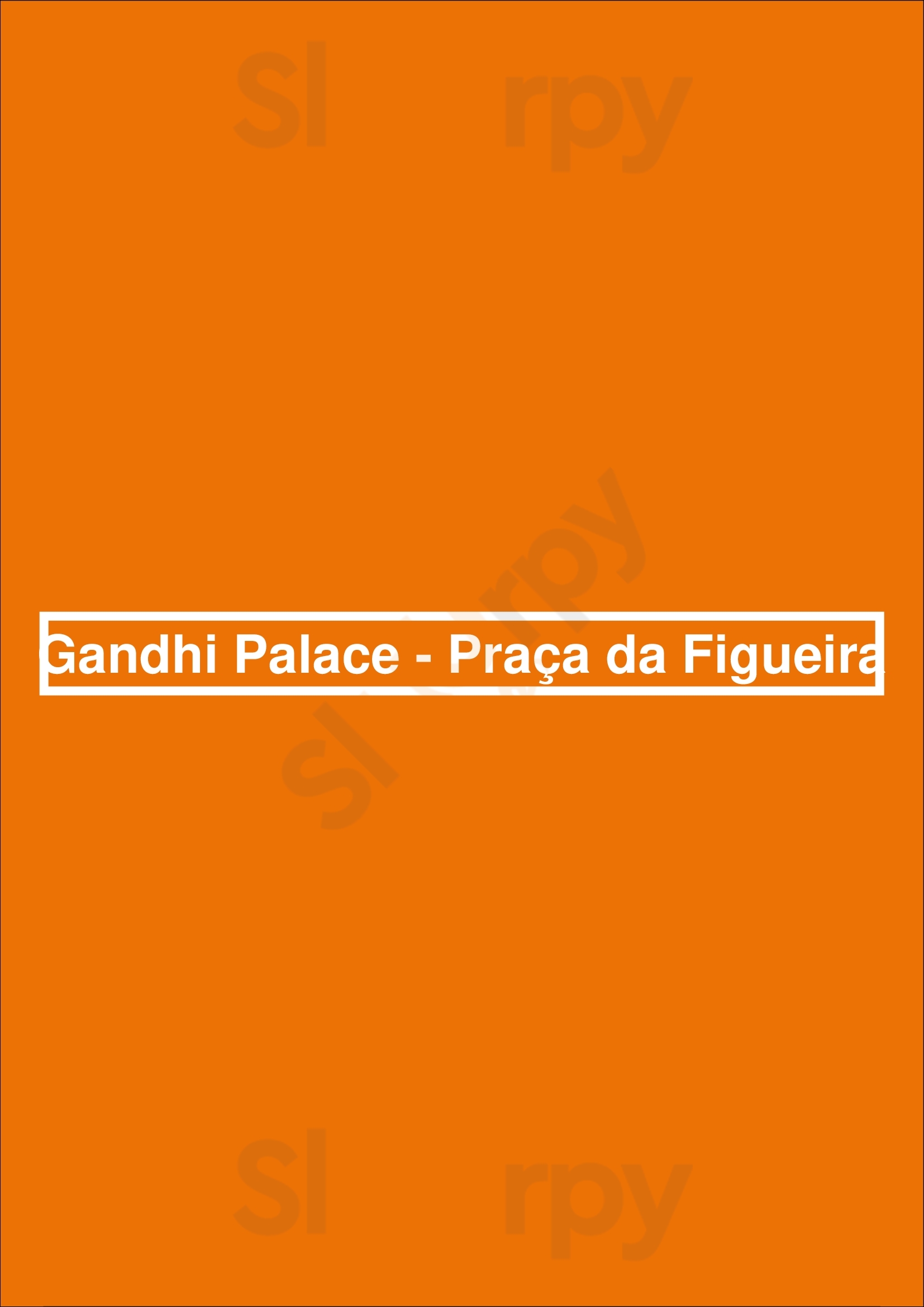 Gandhi Palace - Praça Da Figueira Lisboa Menu - 1