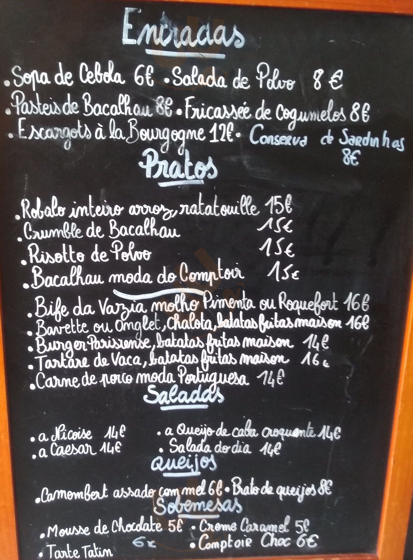 Restaurante Comptoir Parisien Lisboa Menu - 1