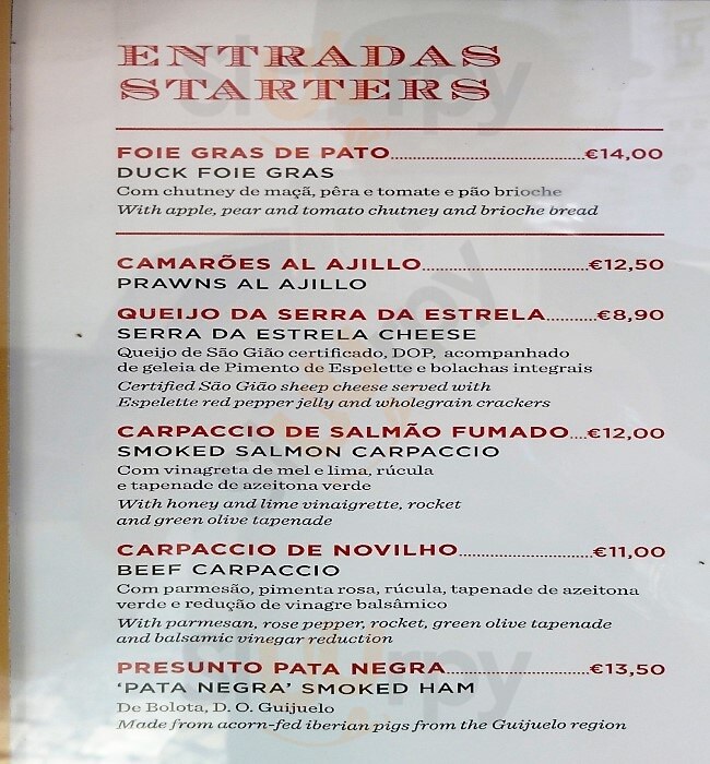 Cafe De São Bento Lisboa Menu - 1