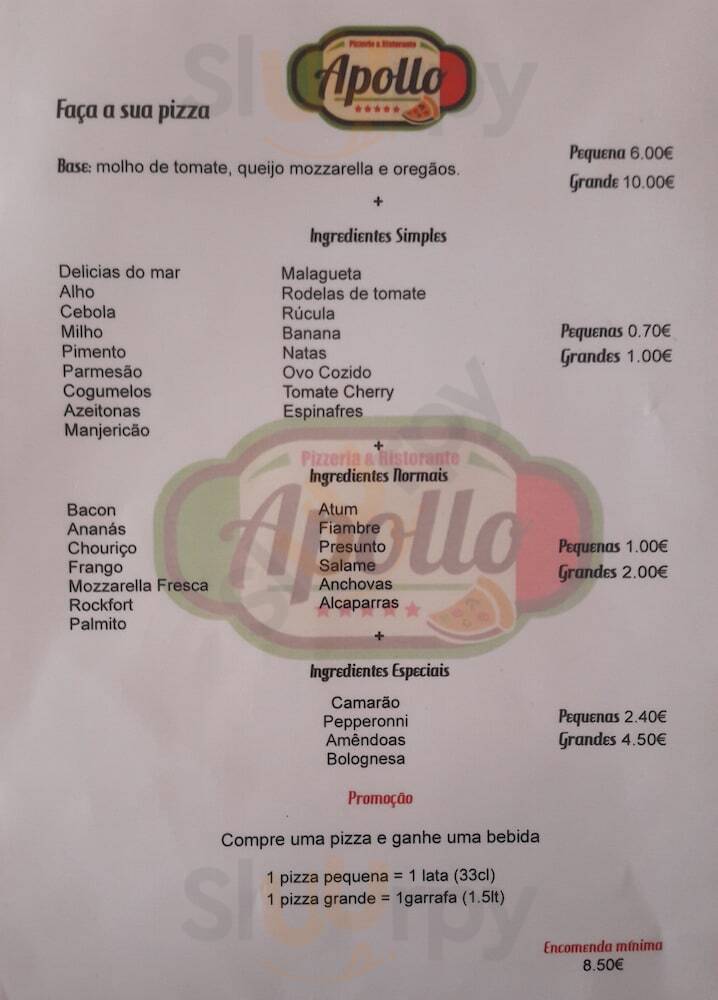 Pizzeria & Ristorante Apollo São João das Lampas e Terrugem Menu - 1