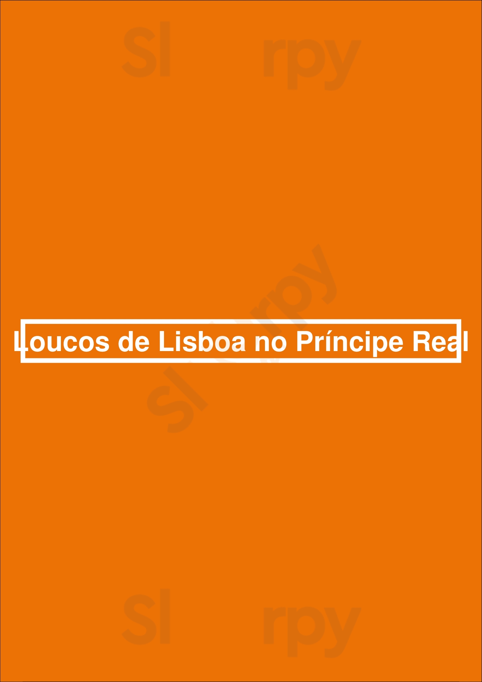 Loucos De Lisboa No Príncipe Real Lisboa Menu - 1