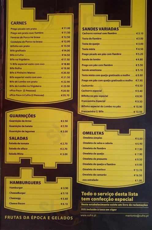 Restaurante Cufra Porto Menu - 1