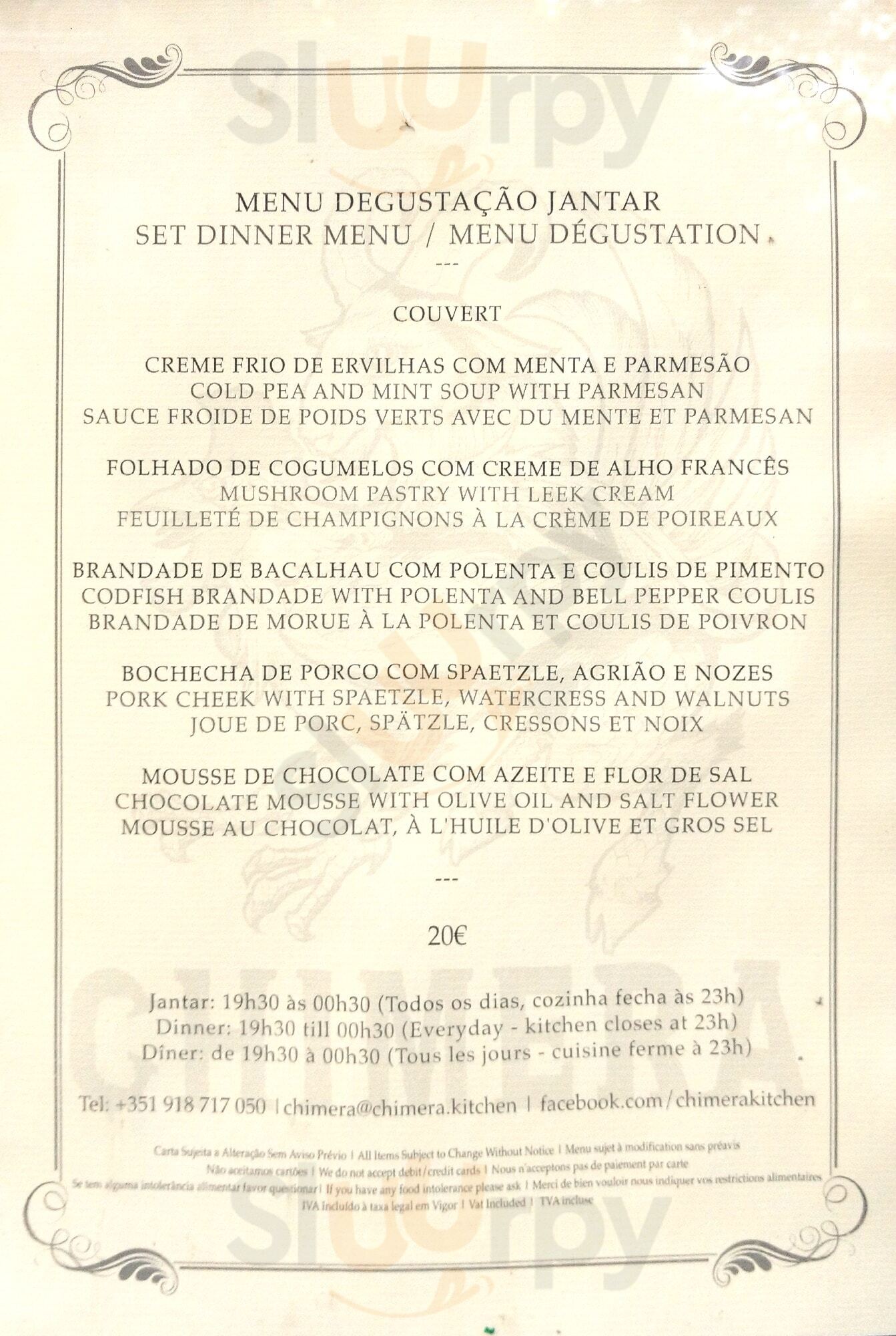 Restaurante Chimera Lisboa Menu - 1