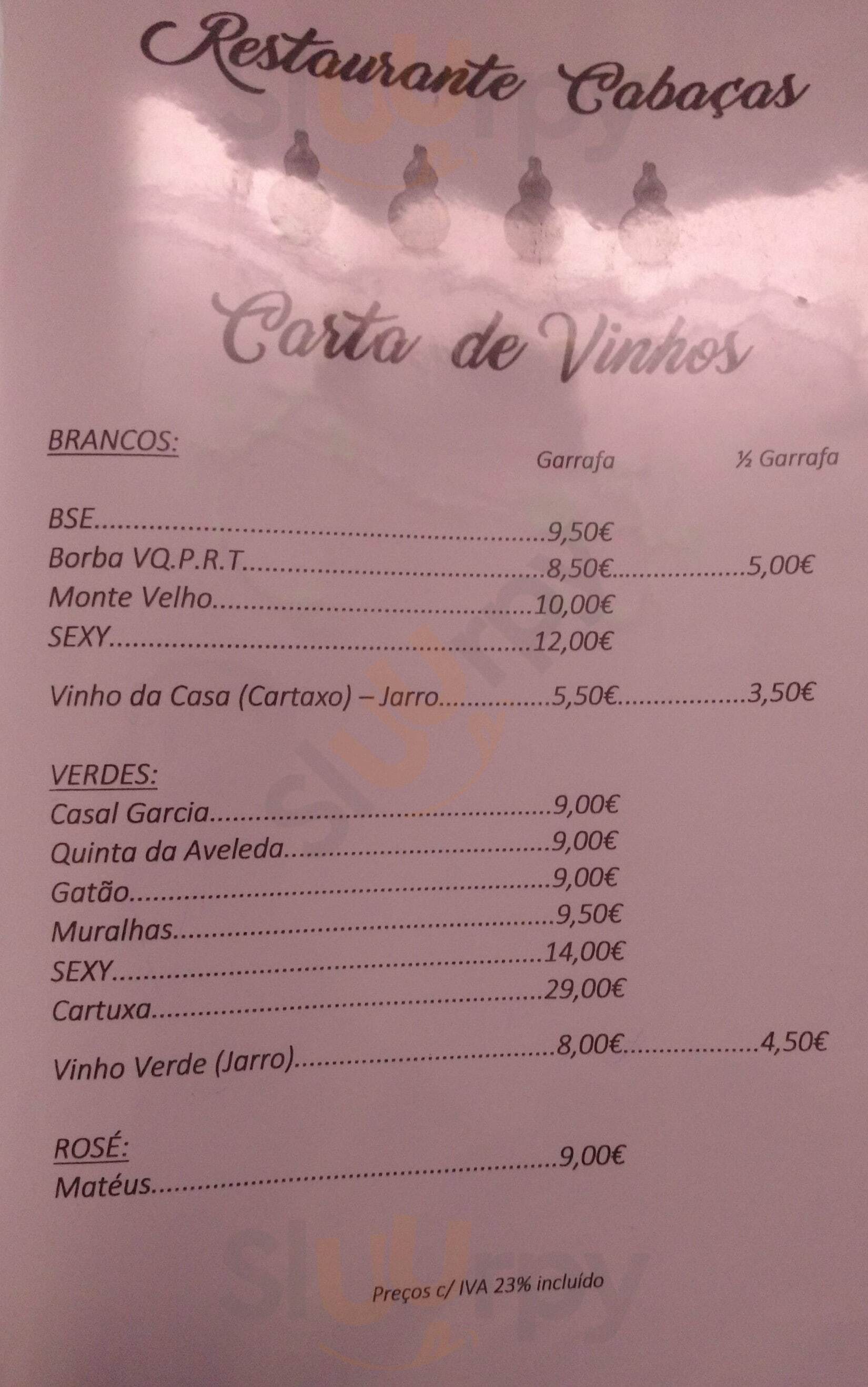 Restaurante Cabacas Lisboa Menu - 1