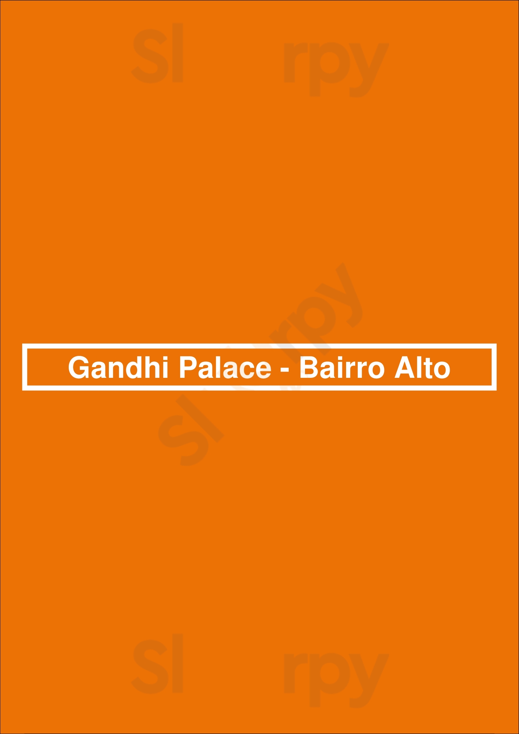 Gandhi Palace - Bairro Alto Lisboa Menu - 1