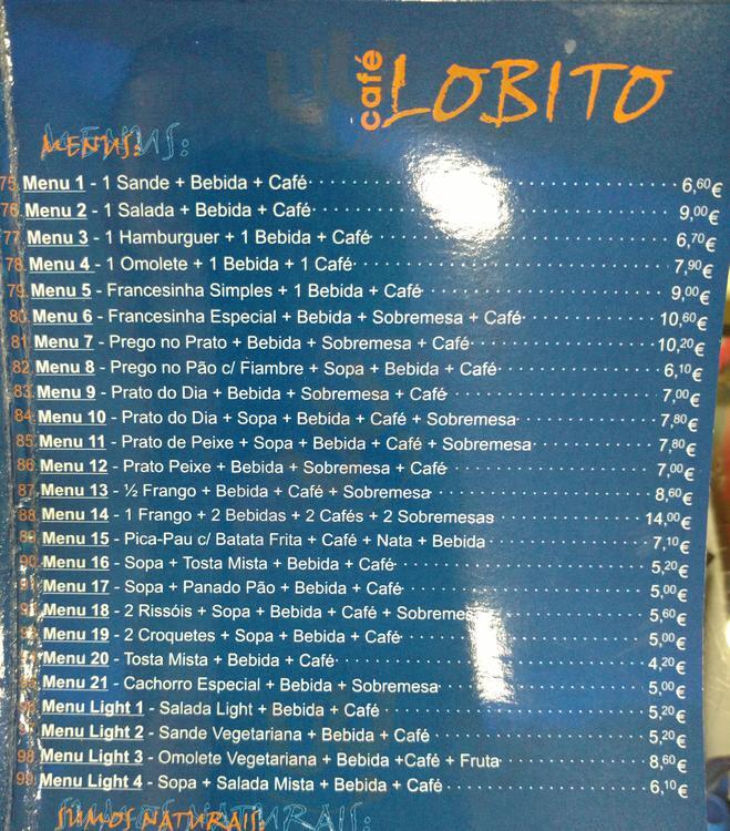 Café Lobito Porto Menu - 1