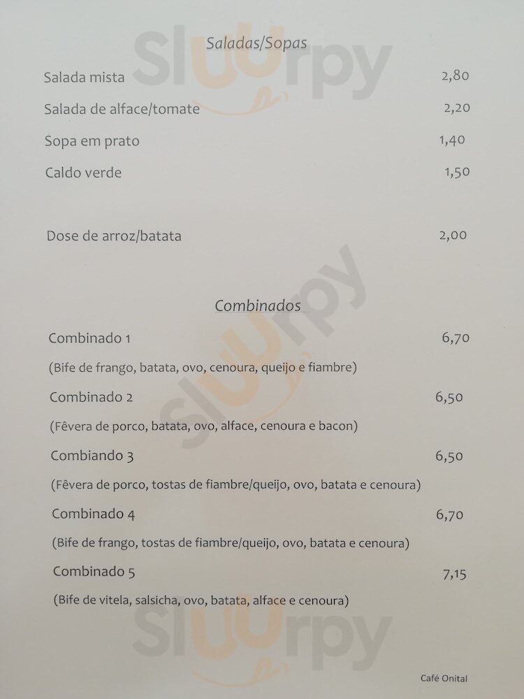Cafe Onital Porto Menu - 1