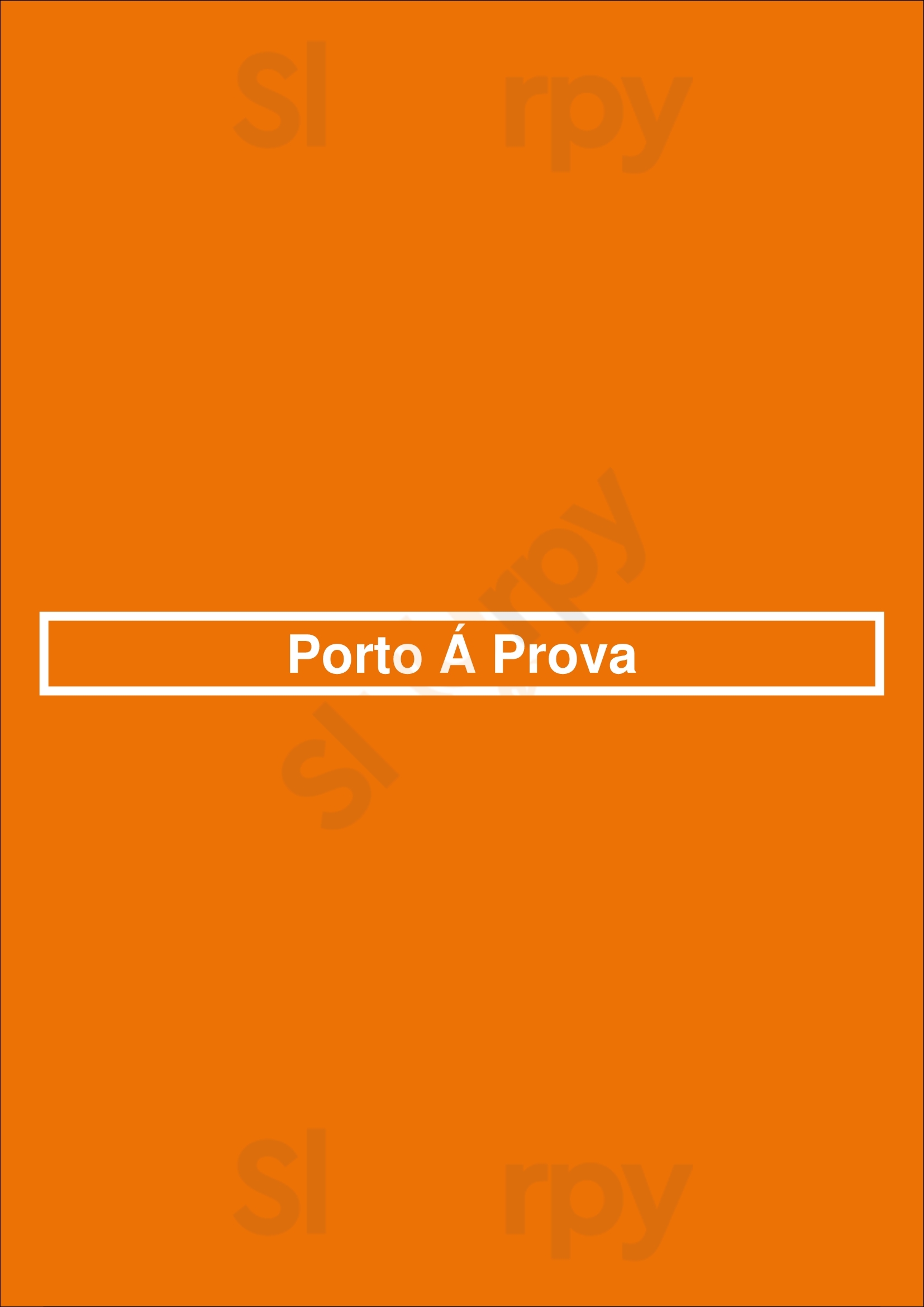 Porto Á Prova Porto Menu - 1