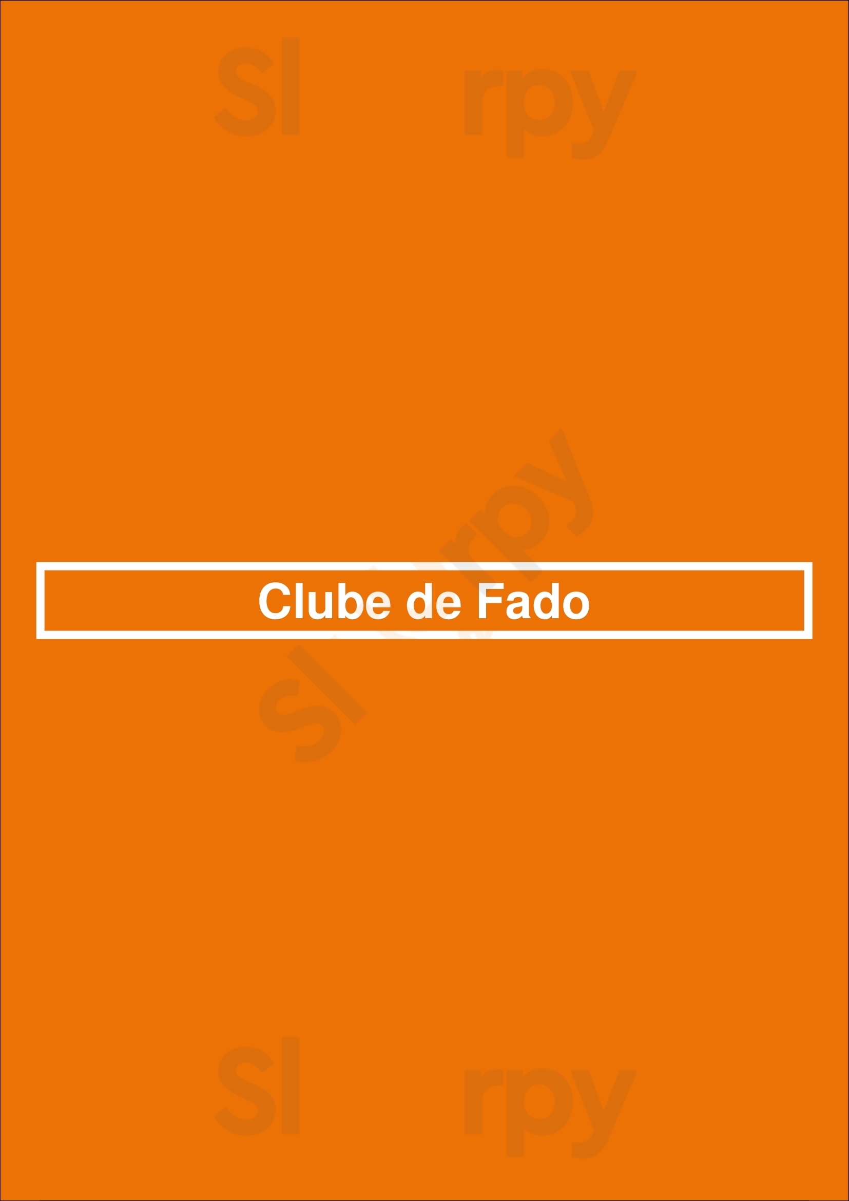 Clube De Fado Lisboa Menu - 1