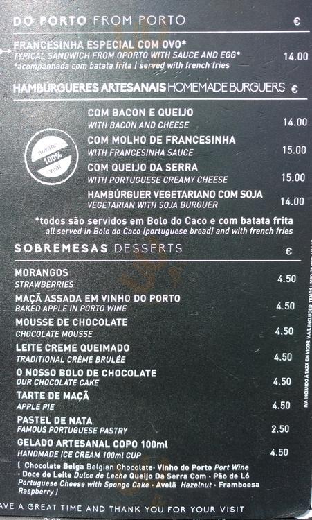 Cafe Do Cais Porto Menu - 1