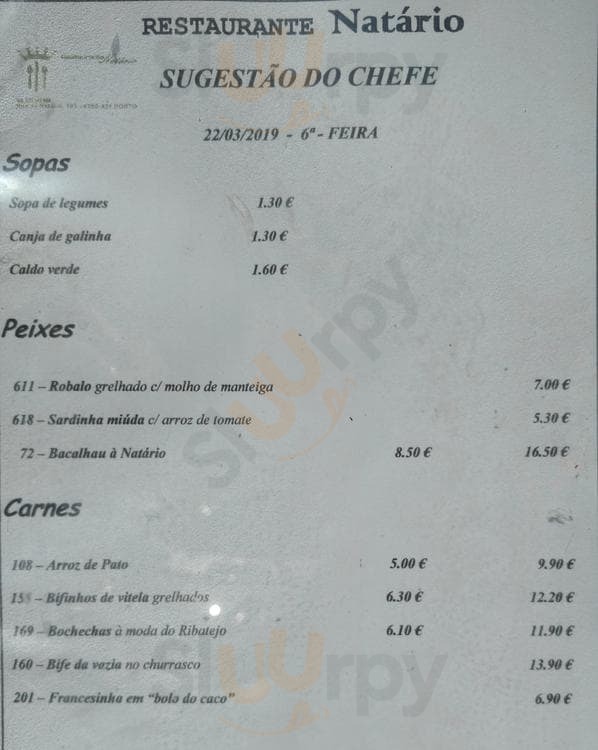 Restaurante Natario Porto Menu - 1