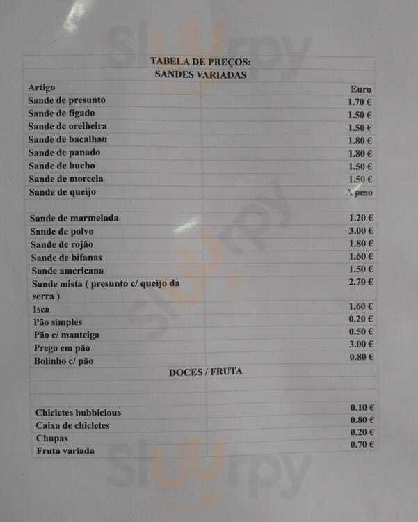 Casa Dos Presuntos Xico Porto Menu - 1