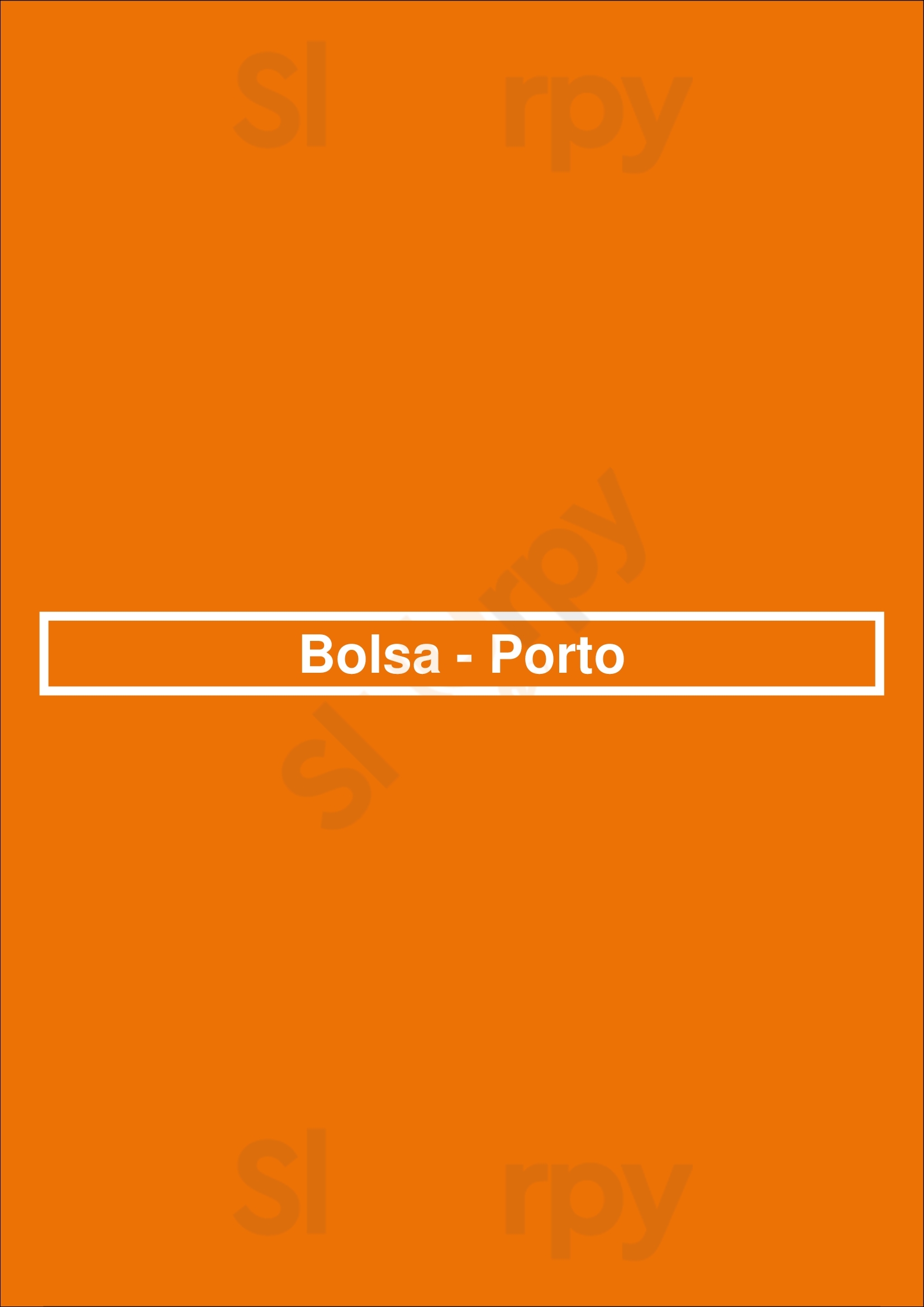 Bolsa - Porto Porto Menu - 1