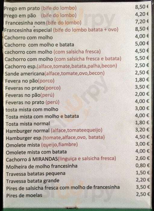 Mirandas Kaffe Porto Menu - 1