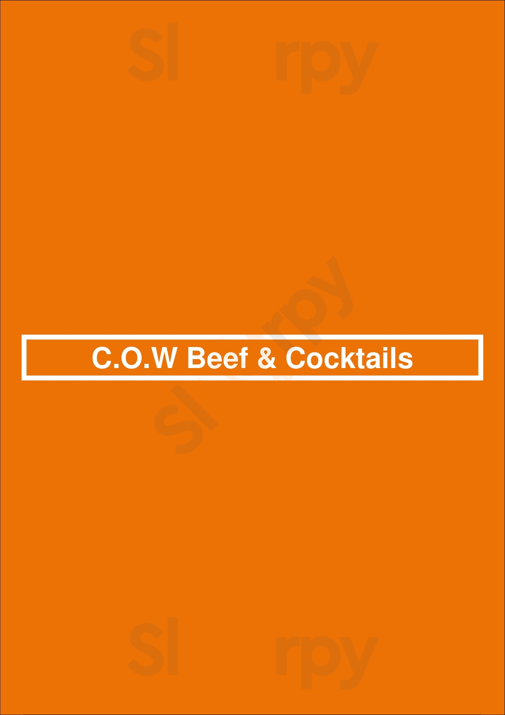C.o.w Beef & Cocktails Lisboa Menu - 1
