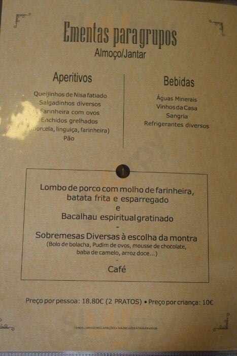 Restaurante Adega Do Silva Lisboa Menu - 1