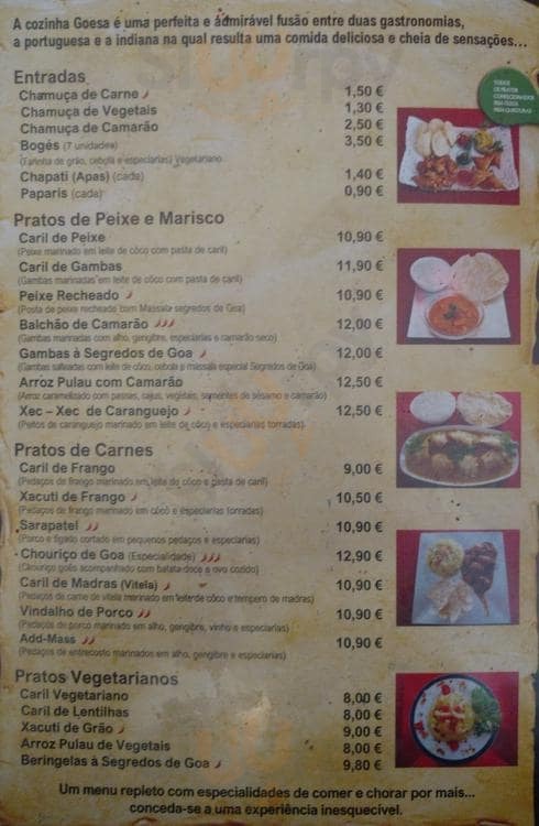 Restaurante Segredos De Goa Lisboa Menu - 1
