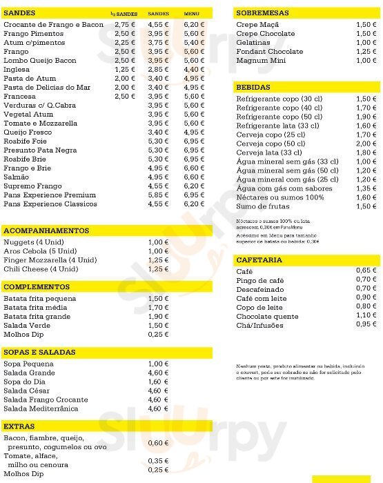 Pans & Company Porto Menu - 1