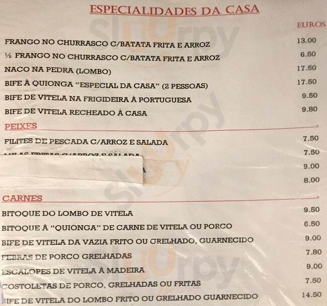 Restaurante Quionga Lisboa Menu - 1