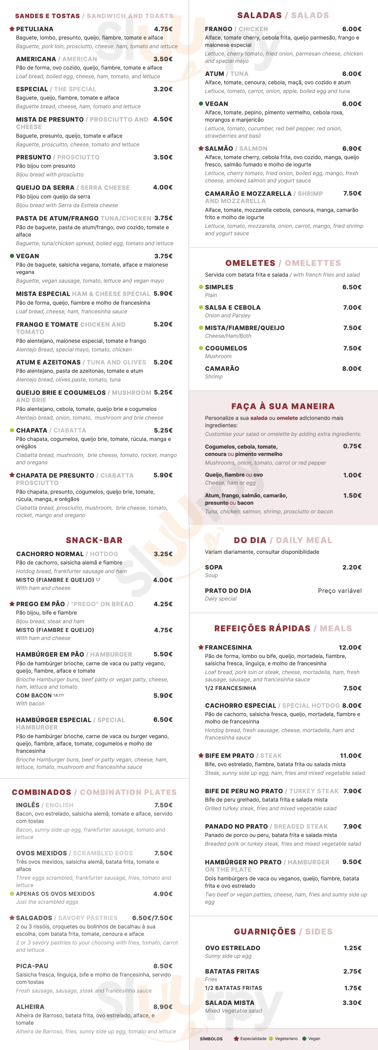 Main Menu - Confeitaria Suclo